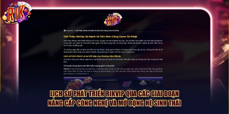 Lịch sử phát triển Rikvip qua các giai đoạn nâng cấp công nghệ và mở rộng hệ sinh thái